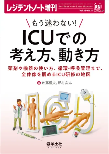 レジデントノート増刊:もう迷わない! ICUでの考え方、動き方〜薬剤や機器の使い方、循環・呼吸管理まで、全体像を掴めるICU研修の地図