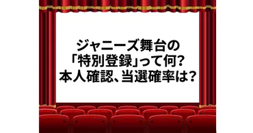 ジャニーズ舞台の「特別登録」とは?当選確率、本人確認は?電話はいつ? – つばきちの部屋
