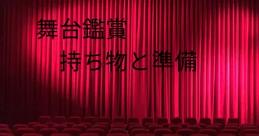 初めて、舞台鑑賞する人必見。 舞台鑑賞するにはどんな準備をしたらいいか。