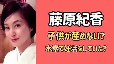 藤原紀香は子供が産めないの噂はデマ!今は水素治療の妊活をしていた?