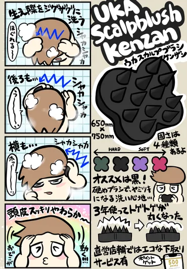 uka scalp brush kenzanを3年使ったのでレビューします 