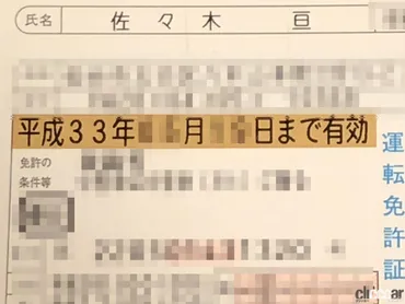 平成33年は令和3年、今年です。自動車免許の更新時期をお忘れなく！ 