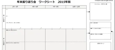 2015年を振り返るワークシート、公開。 