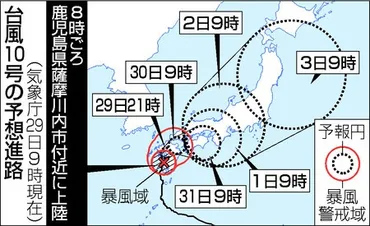 台風１０号、鹿児島県上陸 線状降水帯相次ぐ、九州北部横断へ―特別警報は切り替え：時事ドットコム