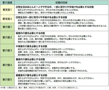 公的介護保険で受けられるサービスの内容は？