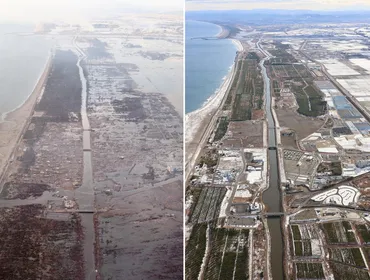 10mの津波が襲った仙台・荒浜、当時と現在を比較 東日本大震災：朝日新聞デジタル