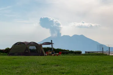 きれいな星空日本一「輝北うわば公園」でキャンプ!!その1。桜島もすごい