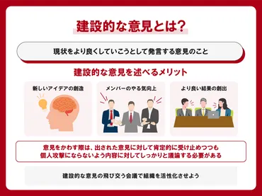 建設的な意見とは コミュニケーションを円滑化して会議を成功に導く 