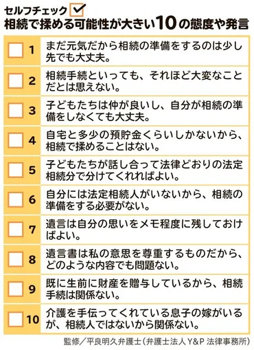 被相続人となる親世代は要注意 こんな態度や発言が「揉める相続」の原因です 