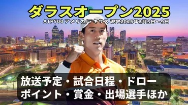 ダラスオープン2025・錦織圭 出場予定】テレビ放送(配信)・日程・ドローほか【男子ATP500】 