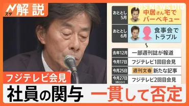 誘いは゛社員ではなく中居さん゛週刊文春 記事を一部訂正、フジテレビ 社員の関与を一貫して否定【Nスタ解説】(TBS NEWS DIG) 