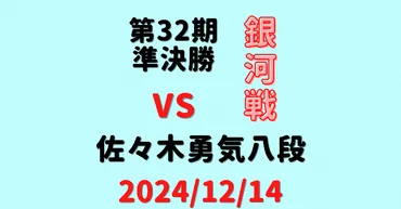 藤井聡太竜王・名人 vs 佐々木勇気八段【第32期銀河戦決勝T】(2024/12/14)