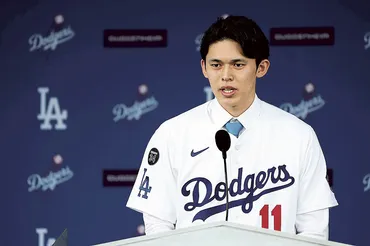 朗希「成長できる場所」 ドジャース入団会見 背番号11 メジャー契約意欲-大リーグ