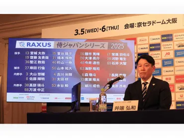 侍ジャパン 3月5、6日オランダ戦のメンバー発表 先発は第1戦が宮城、第2戦が種市 井端監督明言(2025年2月14日)