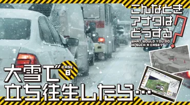高速道路を走行中に突然の大雪で立ち往生が発生! こんなときどうすればいい!?
