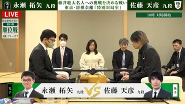 藤井聡太名人への挑戦権獲得するのはどっちだ！？佐藤天彦九段永瀬拓矢九段の順位戦級プレーオフ始まる（年月日）