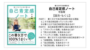 全目次】書くだけで人生が変わる自己肯定感ノート中島輝【要約・もくじ・評価感想】自己肯定感ノート