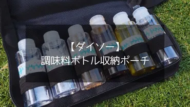 ダイソー】調味料ボトル収納ポーチはキレイに調味料を小分けできるキャンプの