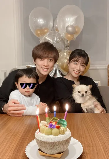 本田朋子、夫・五十嵐圭の誕生日に家族ショット「理想の夫婦像」「微笑ましい」の声