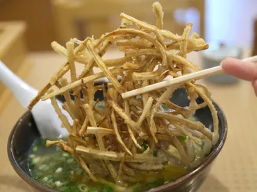 藤井フミヤが自分史上位と絶賛!久留米「ゆう助うどん」のごぼう天