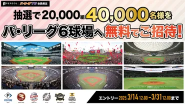 パ・リーグ球団共同企画】名様を球場に無料ご招待!