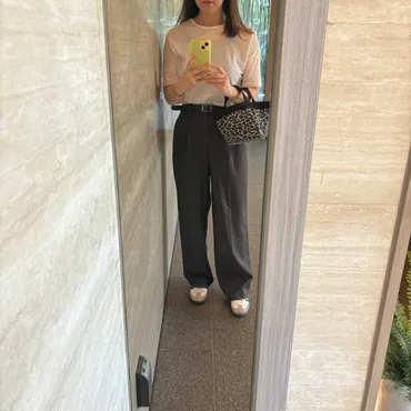 ユニクロ】タックワイドパンツ4本目はダークブラウンにしました。 