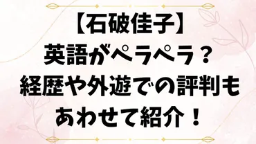 石破佳子とは?英語がペラペラ?学歴や外遊での評判もあわせて紹介!