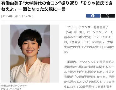 有働由美子アナウンサーの軌跡：NHK、フリー転身、家族との絆、そして生き方(？)有働由美子の生い立ちから現在まで〜アナウンサーとしての挑戦と葛藤〜