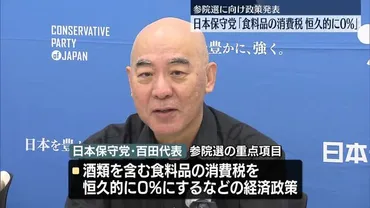 日本保守党゛食料品の消費税を恒久的に0%に゛ 参院選に向け重点政策に(日テレNEWS NNN)