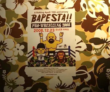 a bathing Ape(R) 15th anniversary BAPE STA! PRO WRESTLING 2008 