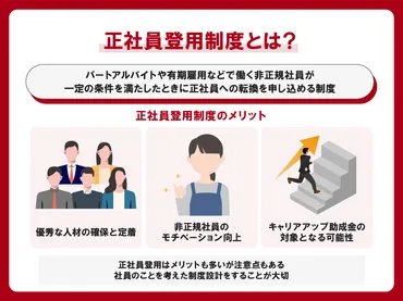 正社員登用制度とは？導入手順や注意点、メリットをわかりやすく解説 