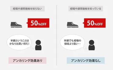 マーケッター必見!アンカリング効果とは?│現場などでの具体例紹介