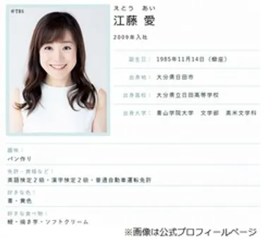 “愛情が重い”江藤愛アナの告白にドン引き 