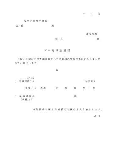 進路を表明した選手一覧（２０２３） 