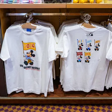2024年デザイン！東京ディズニーランド「ミッキーマウス」Tシャツ 