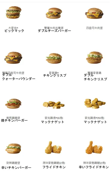 高雄ジュジュの台湾グルメ巡り: マック台湾マクドナルドメニュー翻訳と値段2025 台灣麥當勞價格日文版