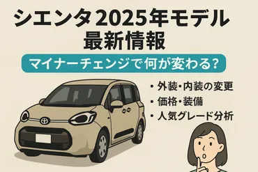 シエンタってどんな車？：2025年モデルの魅力と購入の注意点とは？トヨタ シエンタ：燃費、雪道性能、グレード別の特徴を徹底解説！