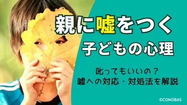 子どもが親に嘘をつく心理！どう対応すればいい？│公認心理師が解説
