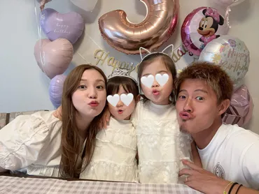 タレント・丸高愛実。徳島で子育て中、8月には3人のママに。プロサッカー選手の夫・柿谷曜一朗はキャラ弁作りに挑戦。娘たちの反応は…