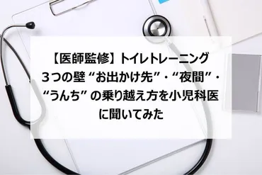 【医師監修】トイレトレーニング３つの壁゛お出かけ先゛゛夜間゛゛うんち゛の乗り越え方を小児科医に聞いてみた