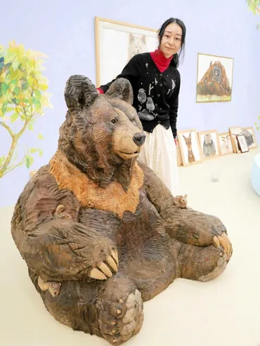 手触り、生命感…動物の「生きた証し」を木彫りで表現 彫刻家はしもとみおさん、地元・尼崎で初の展覧会 