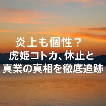虎姫コトカの炎上騒動を時系列でまとめてみた！休止や卒業理由は何？ 