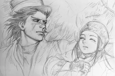 金カム)杉元とアシリパ。