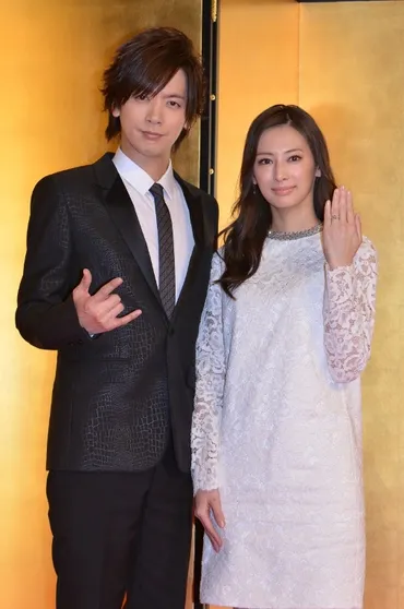 DAIGOと北川景子がそろって結婚会見 プロポーズの言葉は「KSK(結婚してください)」