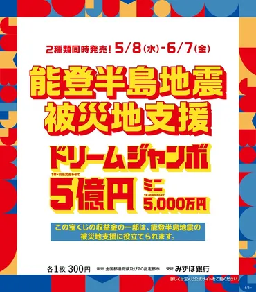ショップインフォメーション:【本館1F/チャンスセンター】「能登半島地震被災地支援ドリームジャンボ宝くじ」発売