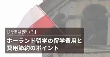 物価は安い?】ポーランド留学の留学費用と費用節約のポイント