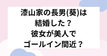 漆山家の長男(葵)結婚した?彼女が美人でゴールイン間近!